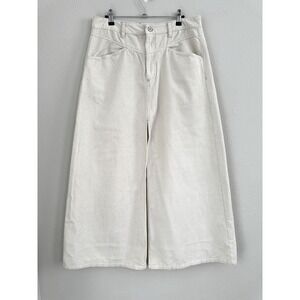 Free People Corduroy Midi Skirt Women's 10 Ivory  Cream Western Festival Boho